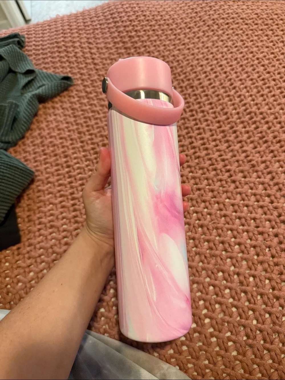 Hydro Flask Pink Marble Slim Insulated Bottle